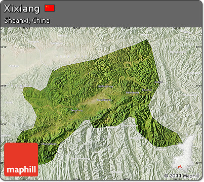 Satellite Map of Xixiang, lighten