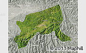Satellite Map of Xixiang, lighten, semi-desaturated