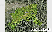 Satellite Map of Xixiang, semi-desaturated