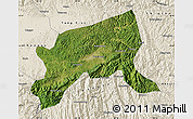 Satellite Map of Xixiang, shaded relief outside