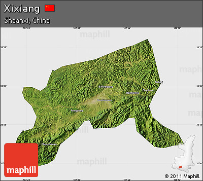 Satellite Map of Xixiang, single color outside