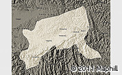 Shaded Relief Map of Xixiang, darken