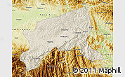 Shaded Relief Map of Xixiang, physical outside