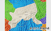 Shaded Relief Map of Xixiang, political outside