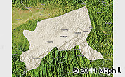 Shaded Relief Map of Xixiang, satellite outside