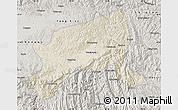 Shaded Relief Map of Xixiang, semi-desaturated