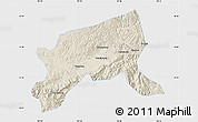 Shaded Relief Map of Xixiang, single color outside