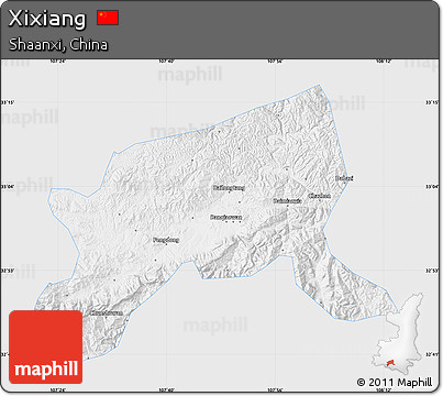 Silver Style Map of Xixiang, single color outside