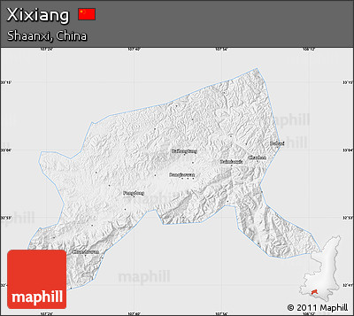 Silver Style Map of Xixiang, single color outside