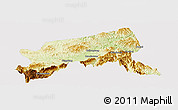 Physical Panoramic Map of Xixiang, cropped outside