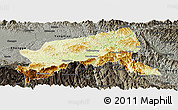Physical Panoramic Map of Xixiang, darken, semi-desaturated