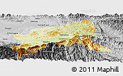 Physical Panoramic Map of Xixiang, desaturated