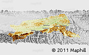 Physical Panoramic Map of Xixiang, lighten, desaturated