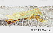 Physical Panoramic Map of Xixiang, lighten, semi-desaturated