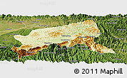 Physical Panoramic Map of Xixiang, satellite outside