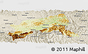 Physical Panoramic Map of Xixiang, shaded relief outside