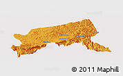 Political Panoramic Map of Xixiang, cropped outside