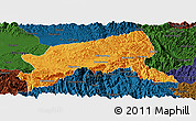 Political Panoramic Map of Xixiang, darken