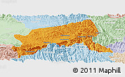Political Panoramic Map of Xixiang, lighten
