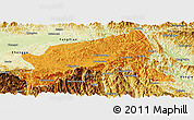 Political Panoramic Map of Xixiang, physical outside