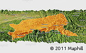 Political Panoramic Map of Xixiang, satellite outside