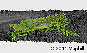 Satellite Panoramic Map of Xixiang, darken, desaturated