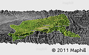 Satellite Panoramic Map of Xixiang, desaturated