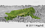 Satellite Panoramic Map of Xixiang, lighten, desaturated
