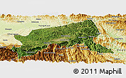 Satellite Panoramic Map of Xixiang, physical outside