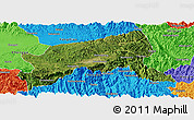 Satellite Panoramic Map of Xixiang, political outside