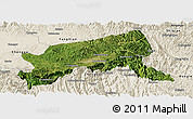 Satellite Panoramic Map of Xixiang, shaded relief outside