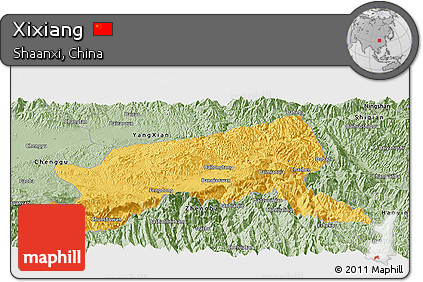 Savanna Style Panoramic Map of Xixiang