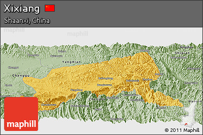 Savanna Style Panoramic Map of Xixiang