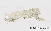 Shaded Relief Panoramic Map of Xixiang, cropped outside