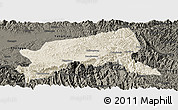 Shaded Relief Panoramic Map of Xixiang, darken