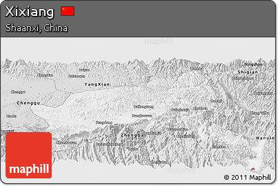 Silver Style Panoramic Map of Xixiang