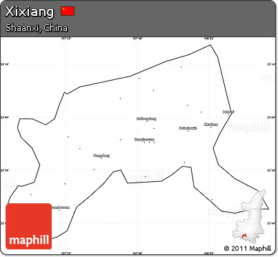 Blank Simple Map of Xixiang, cropped outside