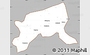 Gray Simple Map of Xixiang, cropped outside