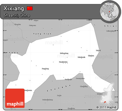 Gray Simple Map of Xixiang