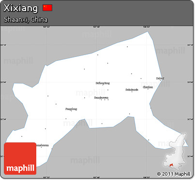 Gray Simple Map of Xixiang, single color outside