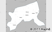 Gray Simple Map of Xixiang, single color outside