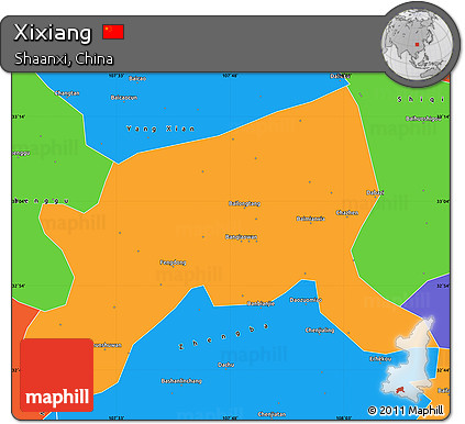 Political Simple Map of Xixiang
