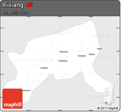 Silver Style Simple Map of Xixiang, single color outside