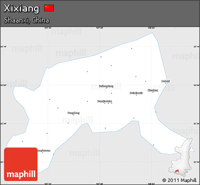 Silver Style Simple Map of Xixiang, single color outside