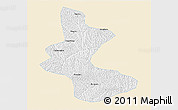 Classic Style 3D Map of Yan An Shi, single color outside