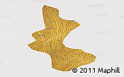 Physical 3D Map of Yan An Shi, cropped outside