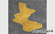 Physical 3D Map of Yan An Shi, darken, desaturated
