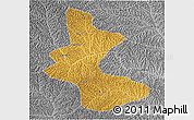 Physical 3D Map of Yan An Shi, desaturated