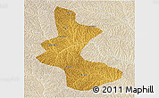 Physical 3D Map of Yan An Shi, lighten