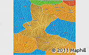 Physical 3D Map of Yan An Shi, political outside